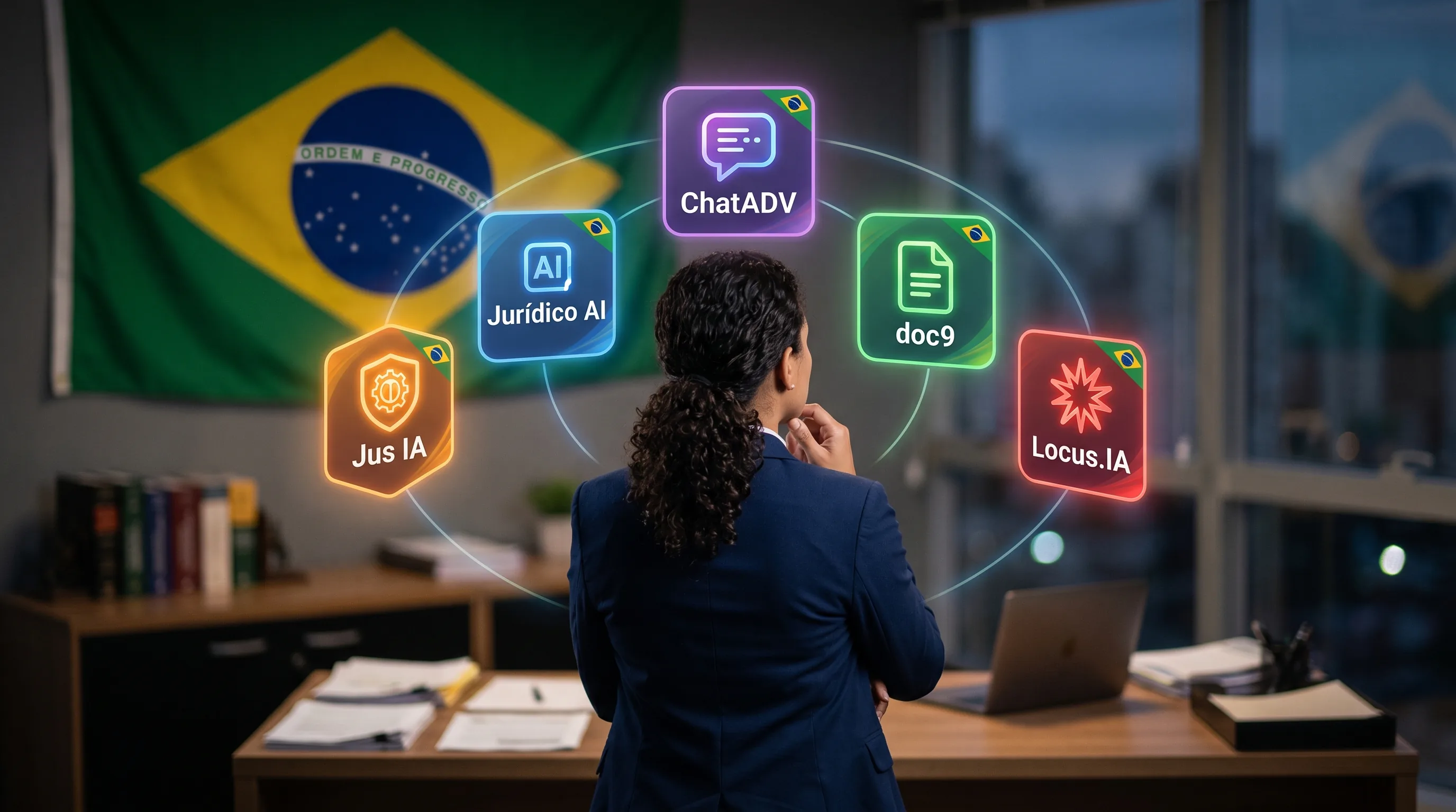 Balança da justiça representando comparativo honesto de IA jurídica brasileira em 2026